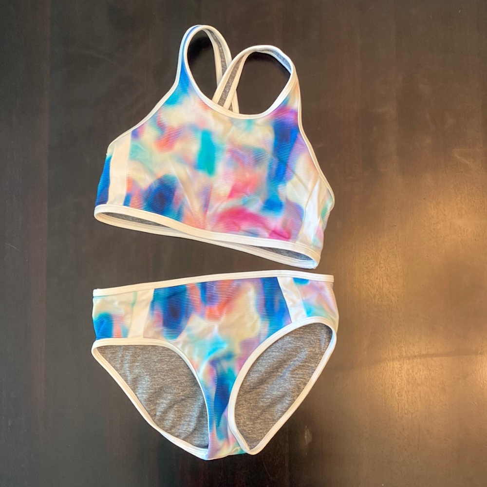 Athleta girls reversible swim suit size 12
